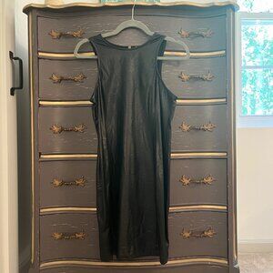 Sexy Black Faux Leather Mini Dress by Karlie - Medium